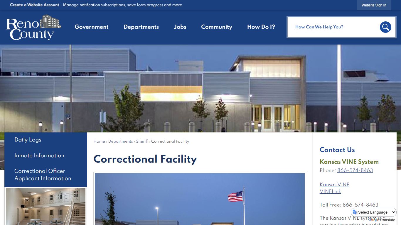 Correctional Facility | Reno County, KS - Official Website