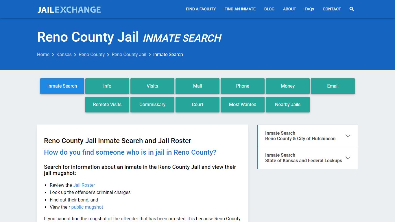 Inmate Search: Roster & Mugshots - Reno County Jail, KS